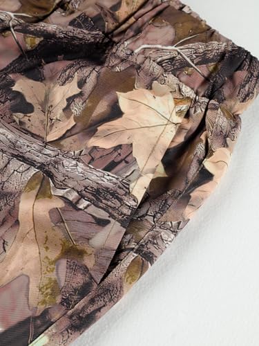Men's Autumn Camo Tactical Straight Leg Pants - Foliage Pattern Outdoor Survival Trousers for Huntin