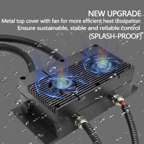 ApisQueen New 12V Underwater Thruster U92 Set With Cooling Fan,RC and ESC,47.2LBS Thrust Brushless Motor,for Kayaks,Inflat...
