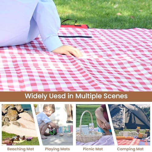 Simple&Opulence Picnic Outdoor Blanket, Waterproof Foldable Sand Picnic Mat, Picnic Blanket 57" x 65" for Beach Camping Hi...