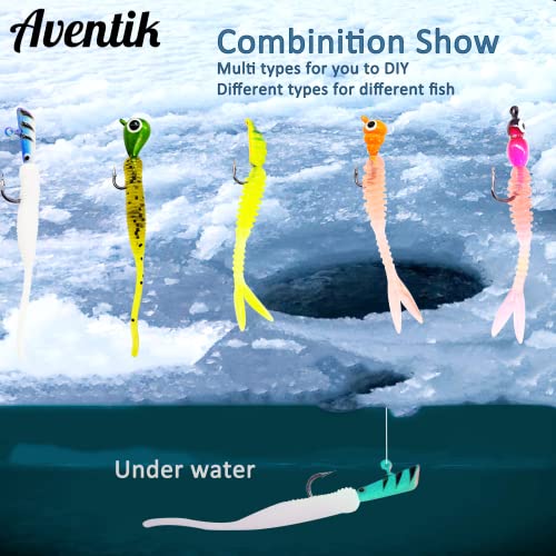 Aventik Ultralight Ice Fishing Rod and Reel Combo 26/28/30/32 inch Medium Light Fast Action Multi-Species Ice Fishing Comb...