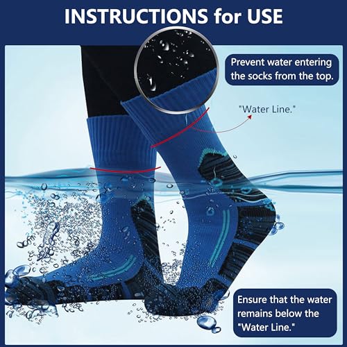 RANDY SUN Waterproof Breathable Socks, [SGS Certified] Unisex Novelty Skiing Trekking Hiking Wading Trail Socks
