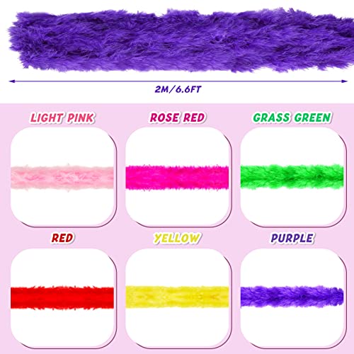 Juexica 24 Pcs Feather Boas Colorful Boas for Party Bulk Thin Plush Turkey Feather Scarf for Women Men Halloween Costume P...