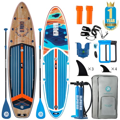 Niphean Inflatable Paddle Board, Niphean Inflatable Stand Up Paddle Board with Durable SUP Accessories, 11' and 10'6'' Sta...