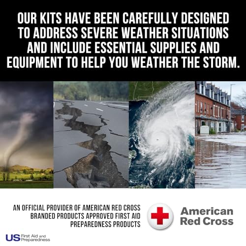 American Red Cross Officially Licensed Product, Large Deluxe Auto First Aid Kit with Soft Case, Emergency Supplies to Clea...