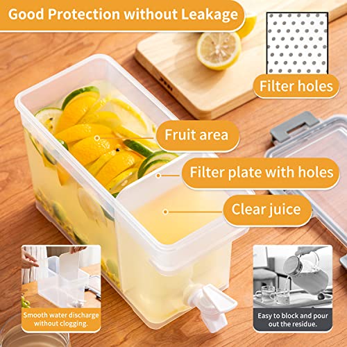 Cold Kettle with Faucet, 6L Refrigerator Juice Water Pitcher, Home Plastic Beverage Dispenser, Filter Drink Container for ...