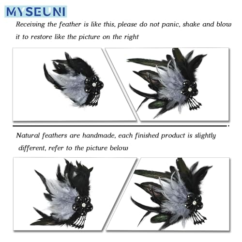 MYSEUNI Silver Masquerade Mask for Couples -Masquerade Masks for Women with Feathers & Venetian Half Mask Halloween for Ma...