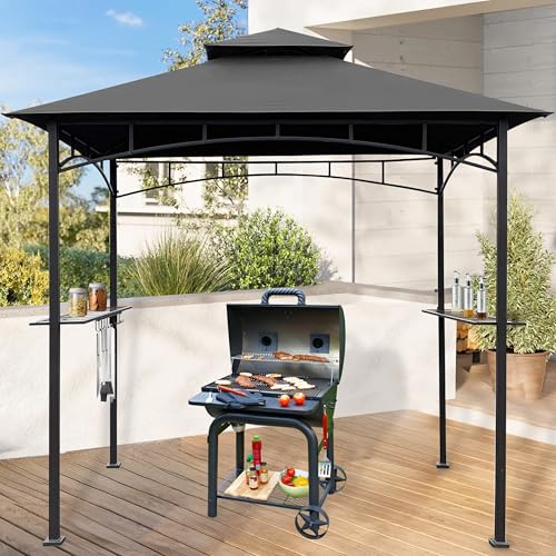 Coastshade Replacement Gill Gazebo BBQ Canopy Top for Model #L-GG001PST-F,8x5 Gazebo Grill Canopy BBQ Gazebos Top Only(Gray)