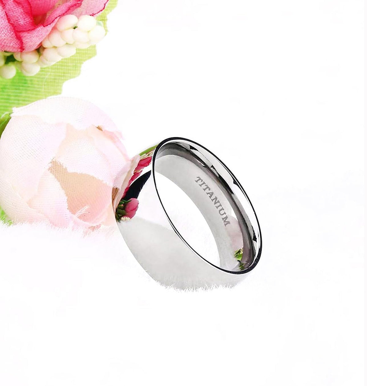 TIGRADE 2mm 4mm 6mm 8mm 10mm Titanium Ring Plain Dome High Polished Wedding Band Comfort Fit Size 3-15,8mm,Size 8