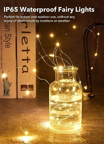 Brightown 12 Pack LED Fairy Lights Battery Operated String Lights - 7ft 20LED Waterproof Silver Wire Firefly Starry Moon L...