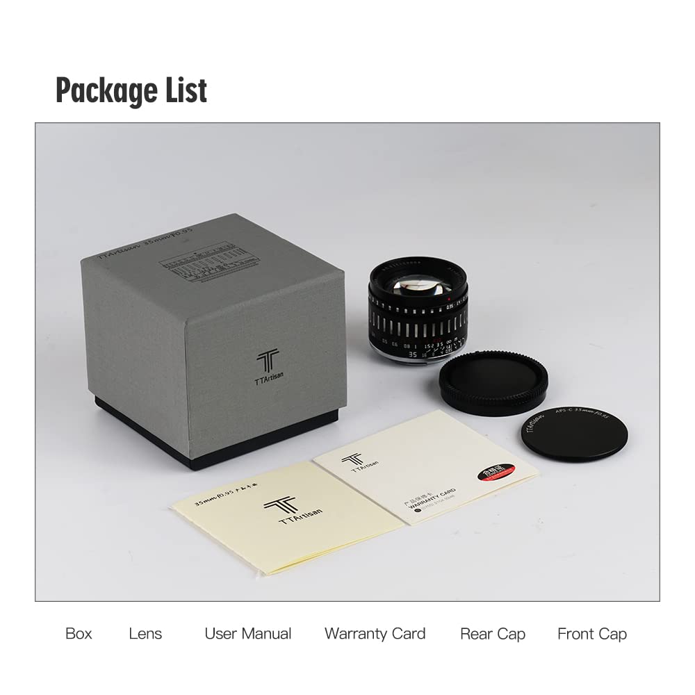 TTArtisan 35mm F0.95 APS-C Large Aperture Manual Focus Mirrorless Cameras Lens for XF Mount Compatible with X-A10 X-A20 X-A3 X-A5 X-A1 X-A2 X-PR03 X-E1 X-E2 X-E2S X-E3 XS10