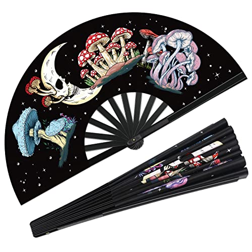 Fans for Line Dancing- Rave Fan - Larger Folding Clack Handheld Fan for Men/Women EDM, Halloween Costumes Shirts Pajamas S...