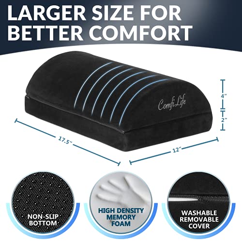 ComfiLife Foot Rest for Under Desk at Work – Adjustable Height Memory Foam Foot Stool for Under Desk, Office Chair & Gamin...