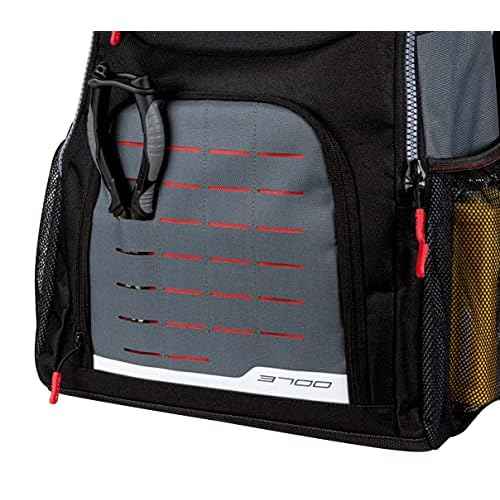 Plano Weekend Series 3700 Backpack, Gray with Red, Black, & White Accents, Includes 2 3700 Stowaway Utility Boxes, Premium Tackle Storage, Soft Tackle Storage Bag