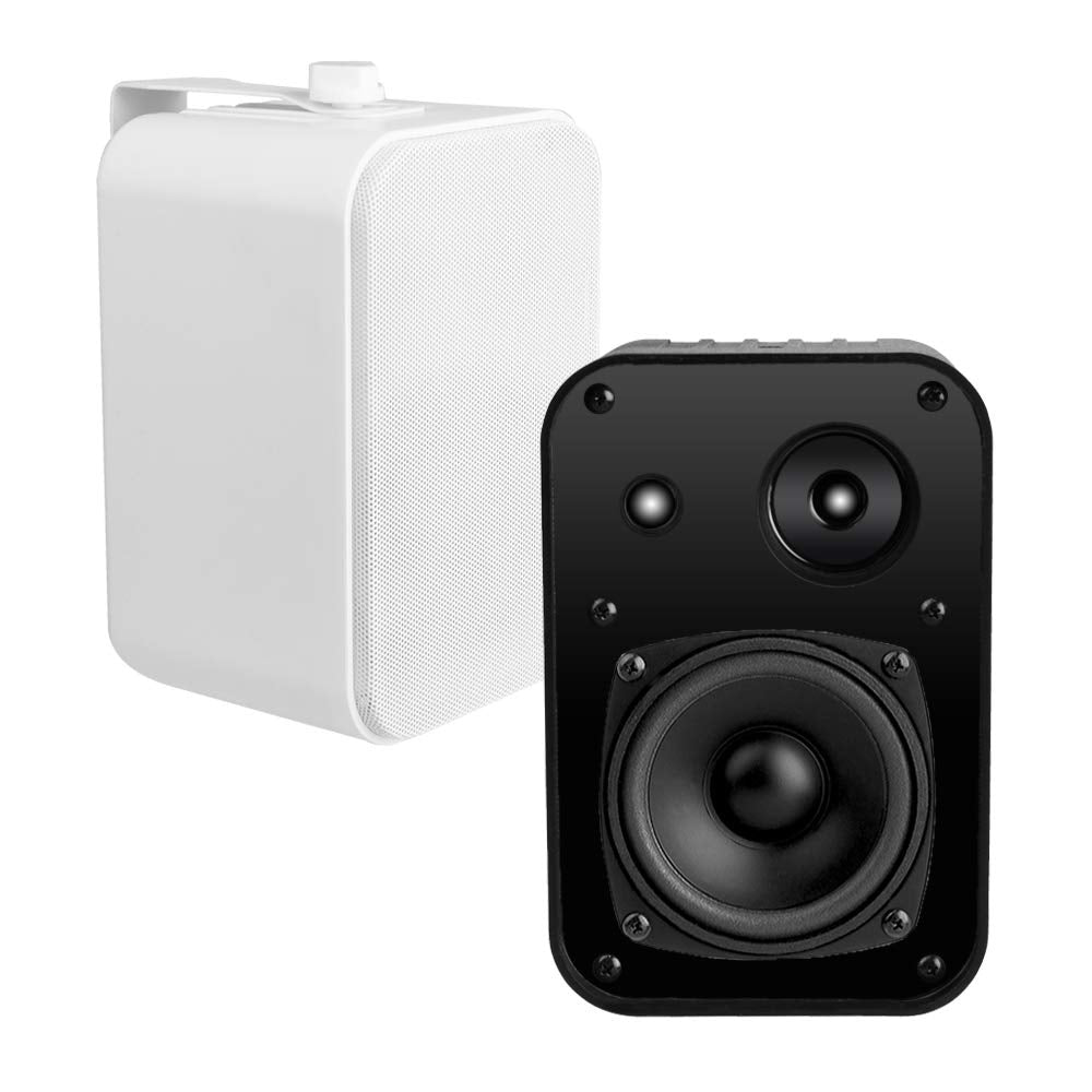 OSD 4" Outdoor Patio Speaker Pair 80W, IP54 Weather Resistant, Aluminum Grilles Black AP450