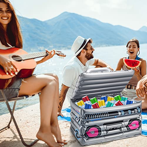 Cunhill 1 Piece Inflatable Boom Box Beverage Cooler Summer 80s 90s Theme Party Decorations Inflatable Cooler Radio Blow up...