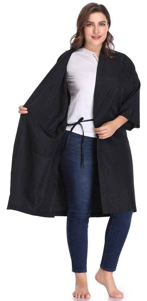 PERFEHAIR Salon Robes Smock for Clients, Pack of 5, Hair Salon Client Gown Cape, Black