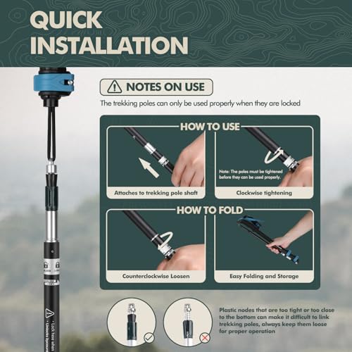 GPTCAMP Hiking Stick,1PC Trekking Pole Collapsible Hiking Pole,Lightweight Folding Adjustable Travel Walking Stick with EV...