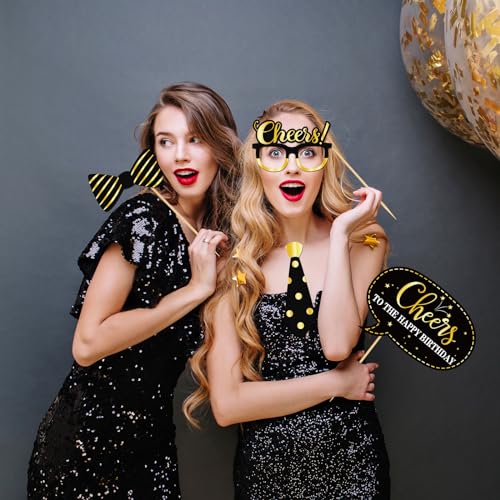 INNORU 90th Birthday Photo Booth Props, Women Men 90th Birthday Photoshoot Funny Birthday Party Photography Props Favor 90...