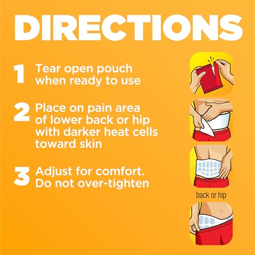 ThermaCare Advanced Back & Hip HeatWraps, Long-Lasting, Disposable Heat Therapy for Lower Back Pain, Muscle Soreness, & He...