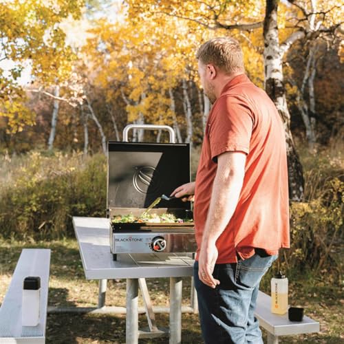 BLACKSTONE Stainless Steel Propane Gas Portable, Flat Top Griddle Frill Station for Kitchen, Camping, Outdoor, Tailgating,...