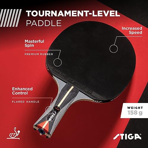 STIGA Talon Ping Pong Paddle - 6-Ply Ultra-Light Blade - 2mm Tournament-Approved Sponge - Flared Handle for Enhanced Control - Competitive Table Tennis Racket for Family Fun