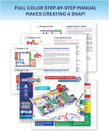 Snap Circuits Classic SC-300 Electronics Exploration Kit | Over 300 Projects | Full Color Manual Parts | STEM Educational ...