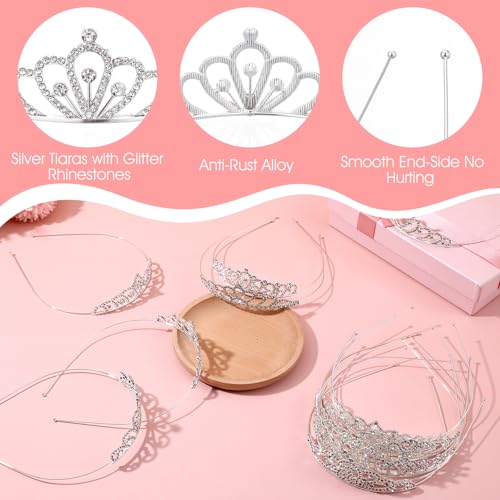 Yuanan 15 PCS Tiaras and Crowns for Women, Tiaras Bulk Tiara Headband Silver Girls Tiara Princess Crowns for Women, Weddin...