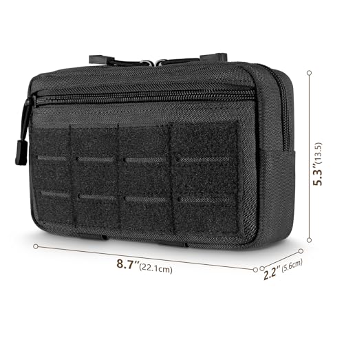 FRTKK Tactical Molle Admin Pouch Utility Laser Cut EDC Tool Pouch Bag Horizontal Modular Pouches Include US Flag Patch and...