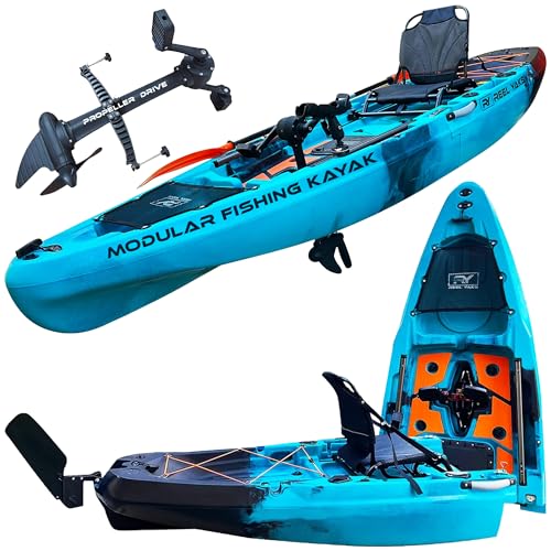 Reel Yaks Rapido Modular Fishing Kayak - 10.8ft Lightweight, Sit On Top Kayak for Adults & Youth - Stable & Portable, Idea...