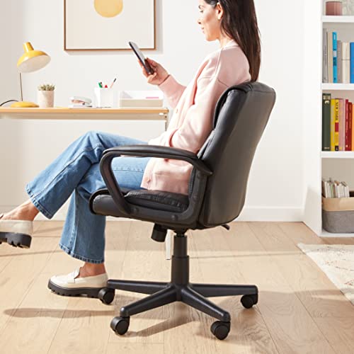 Amazon Basics Office Computer Task Desk Chair with Padded Armrests, Mid-Back, Adjustable, 360 Swivel, Rolling, 275 Pound C...