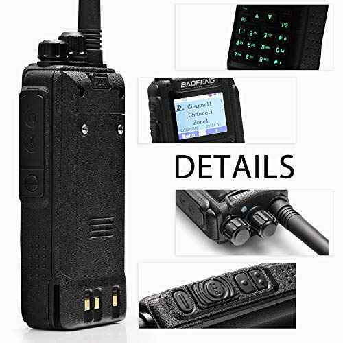 Baofeng DM-1701 Dual Band Dual Time Slot DMR/Analog Two Way Radio, 3,000 Channels Amateur Radio/Free Programming Cable, Charger and PTT Earpiece, Support OpenGD77