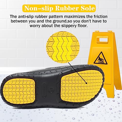 Chef Shoes for Men Nonslip Water Proof Work Shoes Mens Clogs Comfortable Nursing Nurse Shoes for Gardener Men Indoor and O...