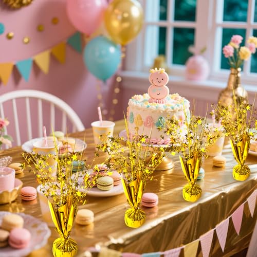 FUBININA 6 Pack Metallic Foil Spray Centerpiece Star Table Decoration Burst Table Centerpieces for Birthday New Years Nye ...