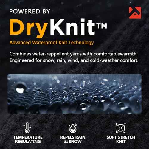 TOP-EX Dryknit¢â Waterproof Oversized XL XXL Fleece Lined Winter Warm Beanies Hat for Men