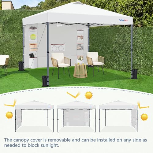 Yaheetech 10x10 Pop-up Canopy Tent w/Removable Pockets Sidewall for Extra Storage, Outdoor Sun Shelter Waterproof & Durabl...