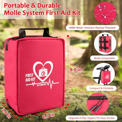 First Aid Kit, Trauma First Aid Kits with Labelled Compartments Molle System, Professional Emergency Kits for Home, Offic...