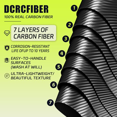 DCRCFIBER Real Carbon Fiber License Plate Frame, 100% Pure Carbon Fiber Frame, Black License Plate Holder Cover with Screw...