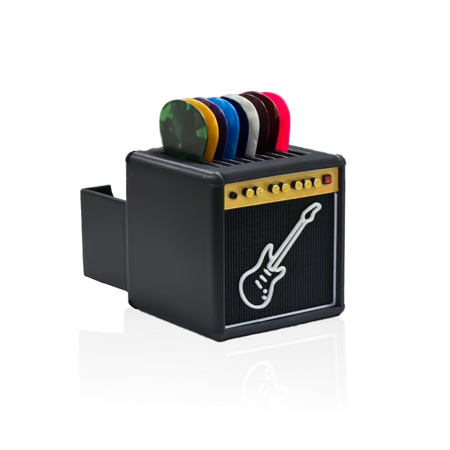 POIET Guitar Pick Holder,Electric Guitar Amp-Styled Pick Holder for Pick Storage and Display,Gift for Guitar Players Guitarists
