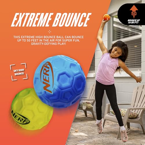 Nerf Extreme High Bounce Ball - Kids Bouncy Ball for Games + Sports - Indoor + Outdoor Fun - Durable + Lightweight Kids To...