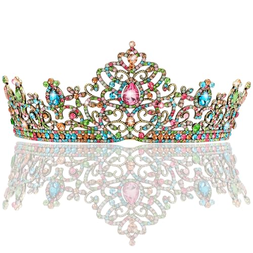 AHONEY Medieval Tiaras and Crowns for Women, Baroque Queen Crown Vintage Princess Fairy Tiara for Birthday Prom Halloween ...
