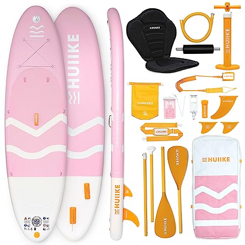 HUIIKE Inflatable Paddle Board for Adults with Accessories Included, Oar, Fins, Pump. Stand Up Paddleboard Great Stability...