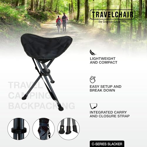 Travel Chair Slacker Tripod Chair for Camping, Lightweight Chair, Adjustable Carry Strap for Easy Transport | Lighter Vers...