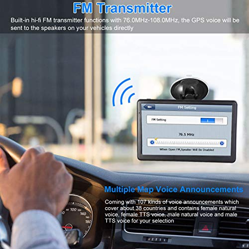 GPS Navigation for Car, Latest 2025 Map,7 inch Touch Screen Real Voice Spoken Turn-by-Turn Direction Reminding Navigation ...