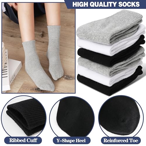 MOGGEI Boys Kids Girls Athletic Socks Basketball Sport Youth Crew Cotton Breathable Outdoor Socks 6 Pairs