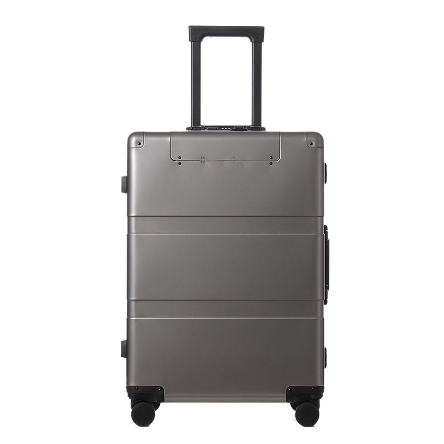 MUdson Trunk Travel Suitcase with Wheels Aluminum Magnesium Alloy Luggage Men's Trolley Case Metal Business 20 Boarding Women's 24-Inch Durable (Color : Black 006 Thick Alum, Size : 20inch)