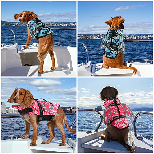 Petglad Dog Life Jacket, Wings Pet Life Vest, Reflective Dog Flotation Swim Vest with Handle and Chin Float for Boating Su...