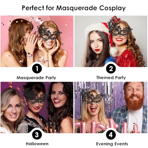 Exlinonline Lace Masquerade Mask Elastic,Fit for Adult,Soft Gentle Material,Specially For Costume,Thememed Party