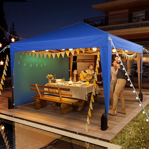 Driftalia 10x10 Pop Up Canopy with Sidewalls, Outdoor Instant Canopy Tent with Carry Bag for Commercial Events, Camping, B...