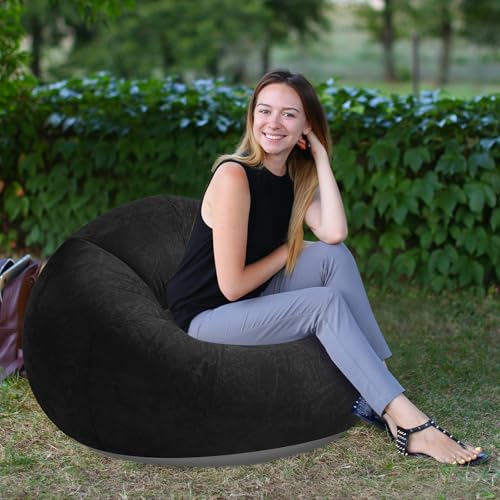 Realspring Inflatable Bean Bag Chairs Outdoor Blow up Camping Chairs Inflatable Lazy Sofa Folding Portable Bean Bag Lounge...
