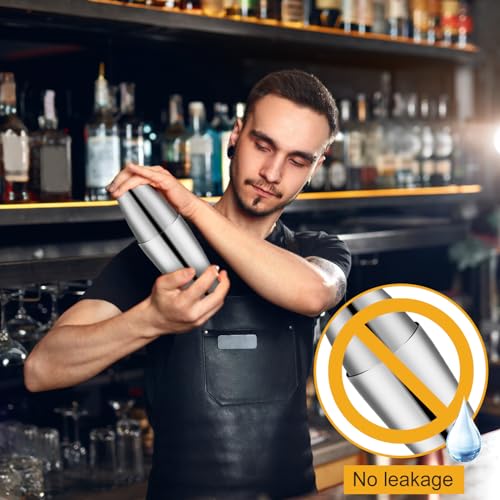 Zhehao 24 Pcs Silver Cocktail Shaker Professional Bar Boston Shaker Set Stainless Steel Martini Shake Drink Mixer Basic To...